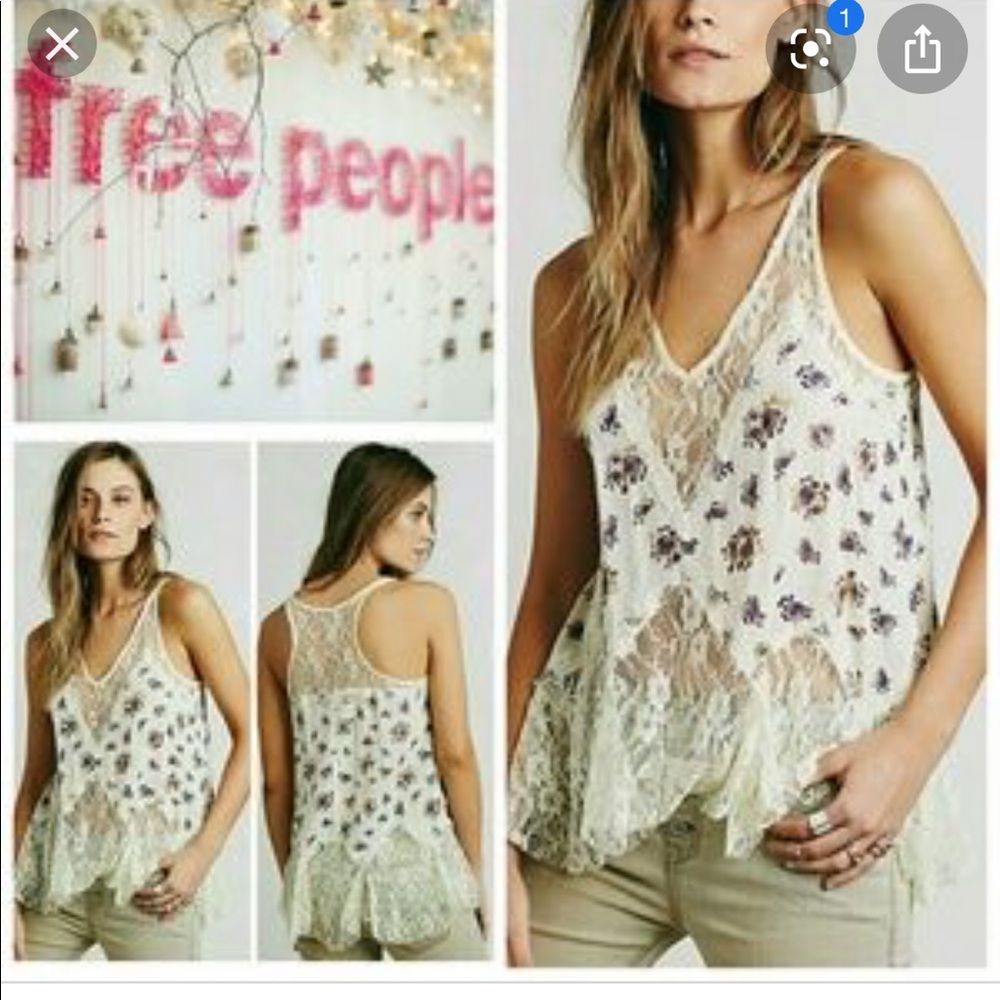 Free people lace tank Sz Med